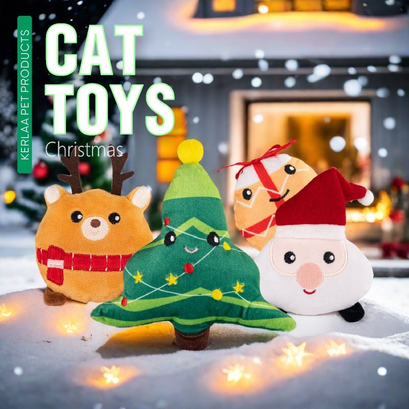 New Christmas Cat Plush Toy With Catnip