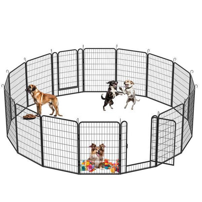16 Pieces Of Heavy-duty Metal Pet Fence
