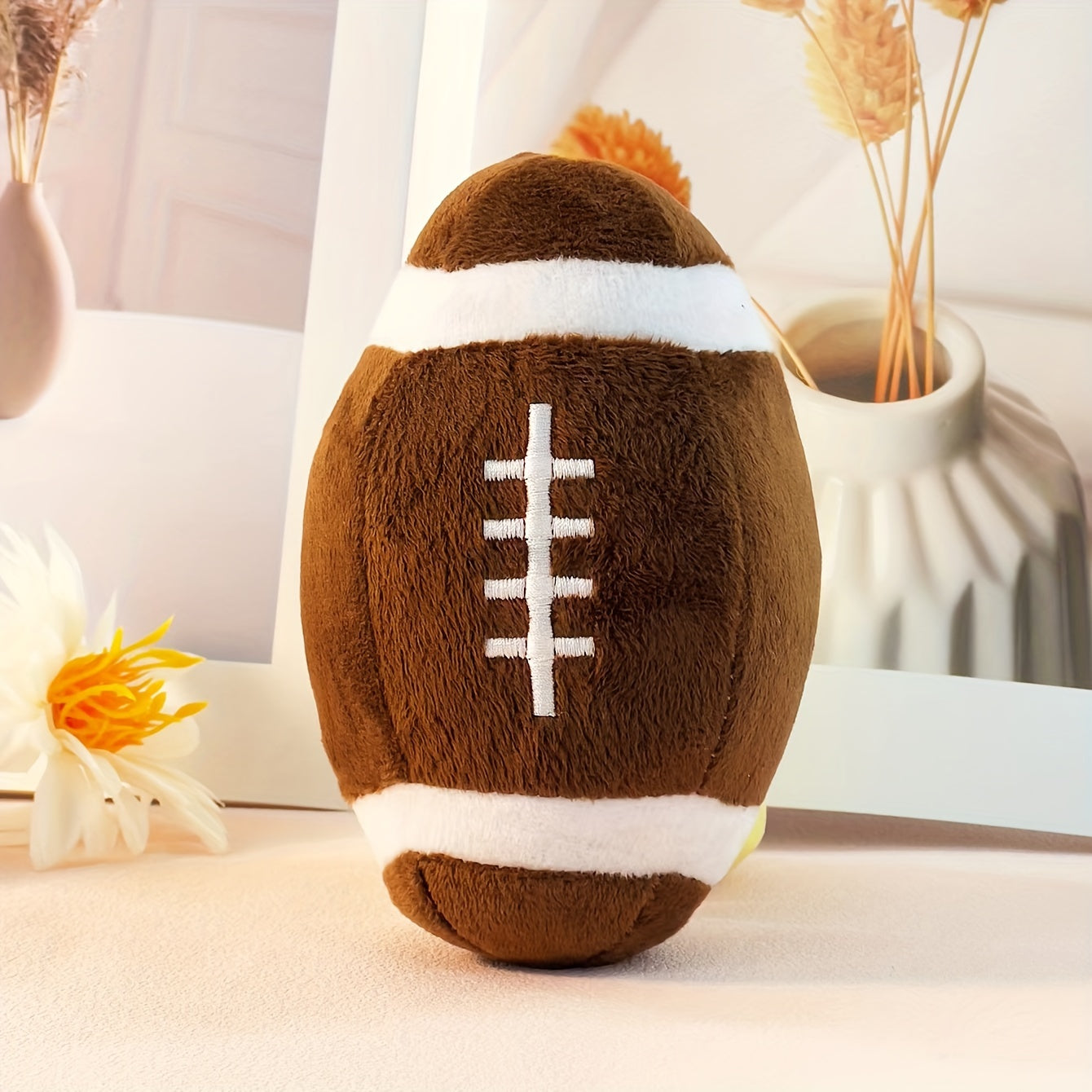 Festive Plush Tennis/ Football Ball Dog Toy
