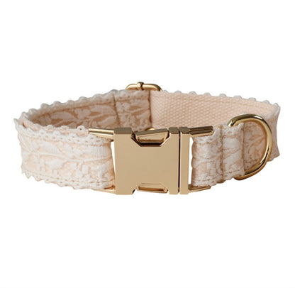 Leaf Lace Pet Collar With Rose Gold