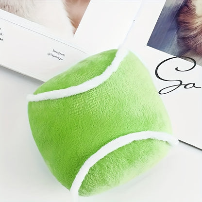 Festive Plush Tennis/ Football Ball Dog Toy