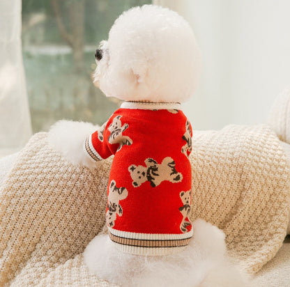 Preppy Style V-neck Puppy Vest