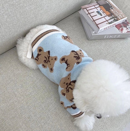 Preppy Style V-neck Puppy Vest