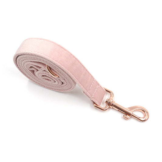Velvet Rose Gold Pet Collar & Leash